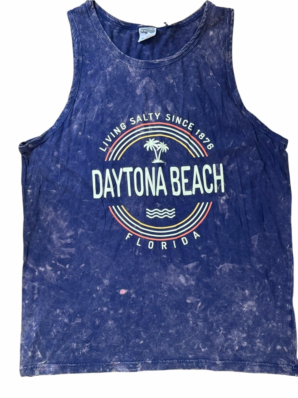 NWT XL U.S. Vintage Men’s Daytona Beach Graphic Tank Top - Navy Blue